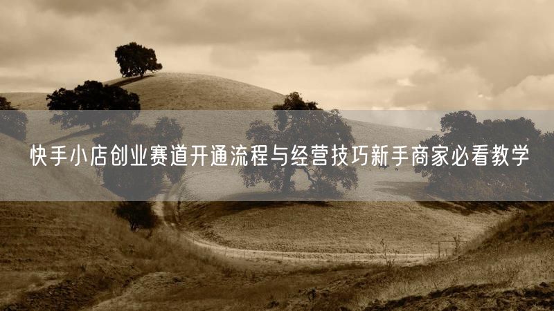 快手小店创业赛道开通流程与经营技巧新手商家必看教学