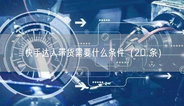 快手达人带货需要什么条件（20 条）