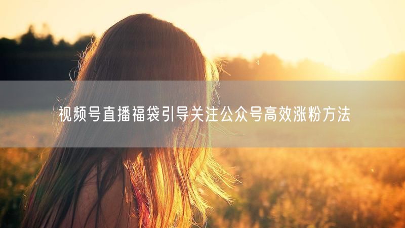 视频号直播福袋引导关注公众号高效涨粉方法