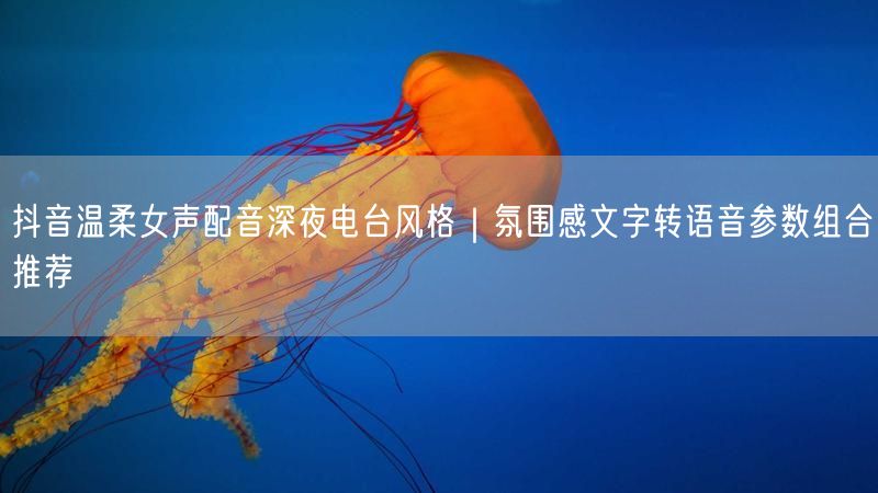 抖音温柔女声配音深夜电台风格｜氛围感文字转语音参数组合推荐