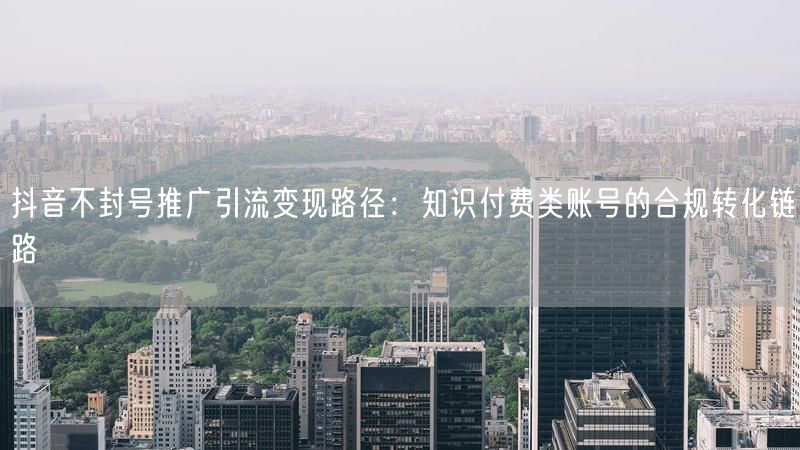 抖音不封号推广引流变现路径：知识付费类账号的合规转化链路