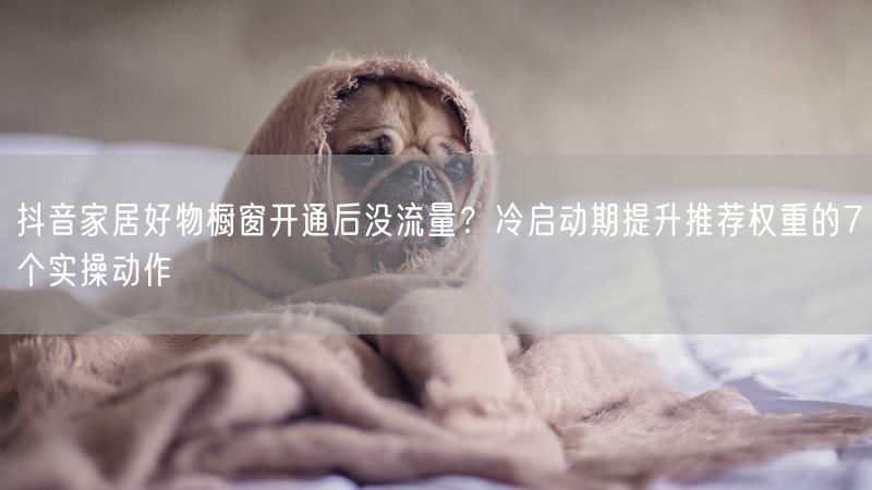 抖音家居好物橱窗开通后没流量？冷启动期提升推荐权重的7个实操动作
