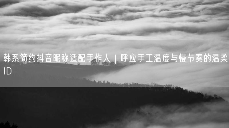 韩系简约抖音昵称适配手作人｜呼应手工温度与慢节奏的温柔ID