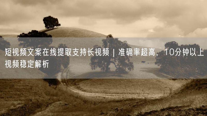 短视频文案在线提取支持长视频｜准确率超高，10分钟以上视频稳定解析