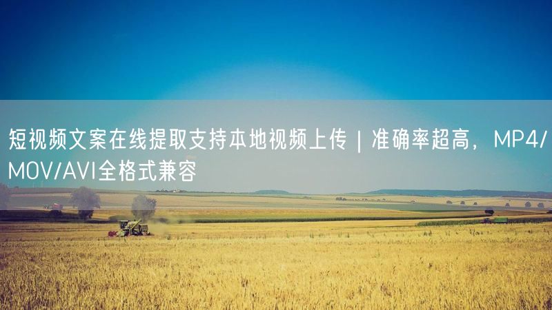 短视频文案在线提取支持本地视频上传｜准确率超高，MP4/MOV/AVI全格式兼容