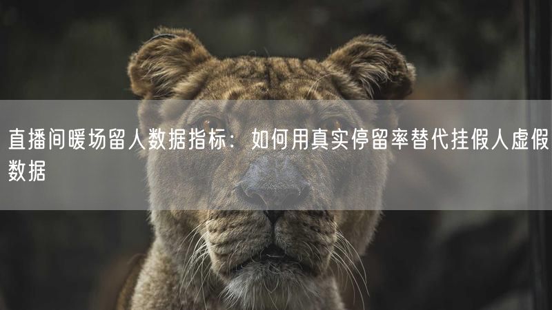 直播间暖场留人数据指标：如何用真实停留率替代挂假人虚假数据