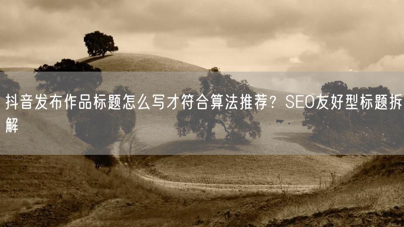 抖音发布作品标题怎么写才符合算法推荐？SEO友好型标题拆解